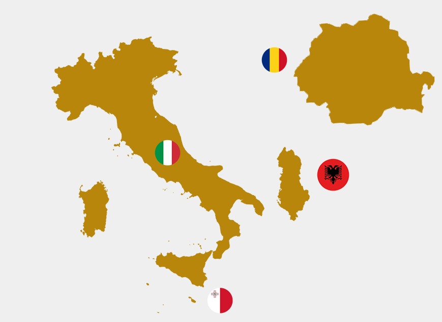 Italy-Albania-Malta-Romania Italy-Albania-Malta-Romania